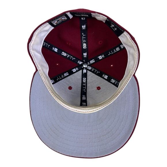 New Era 5950 Philadelphia Philles Old Logo Fitted Baseball Hat Cap 7 5/8 59fifty - Picture 8 of 10